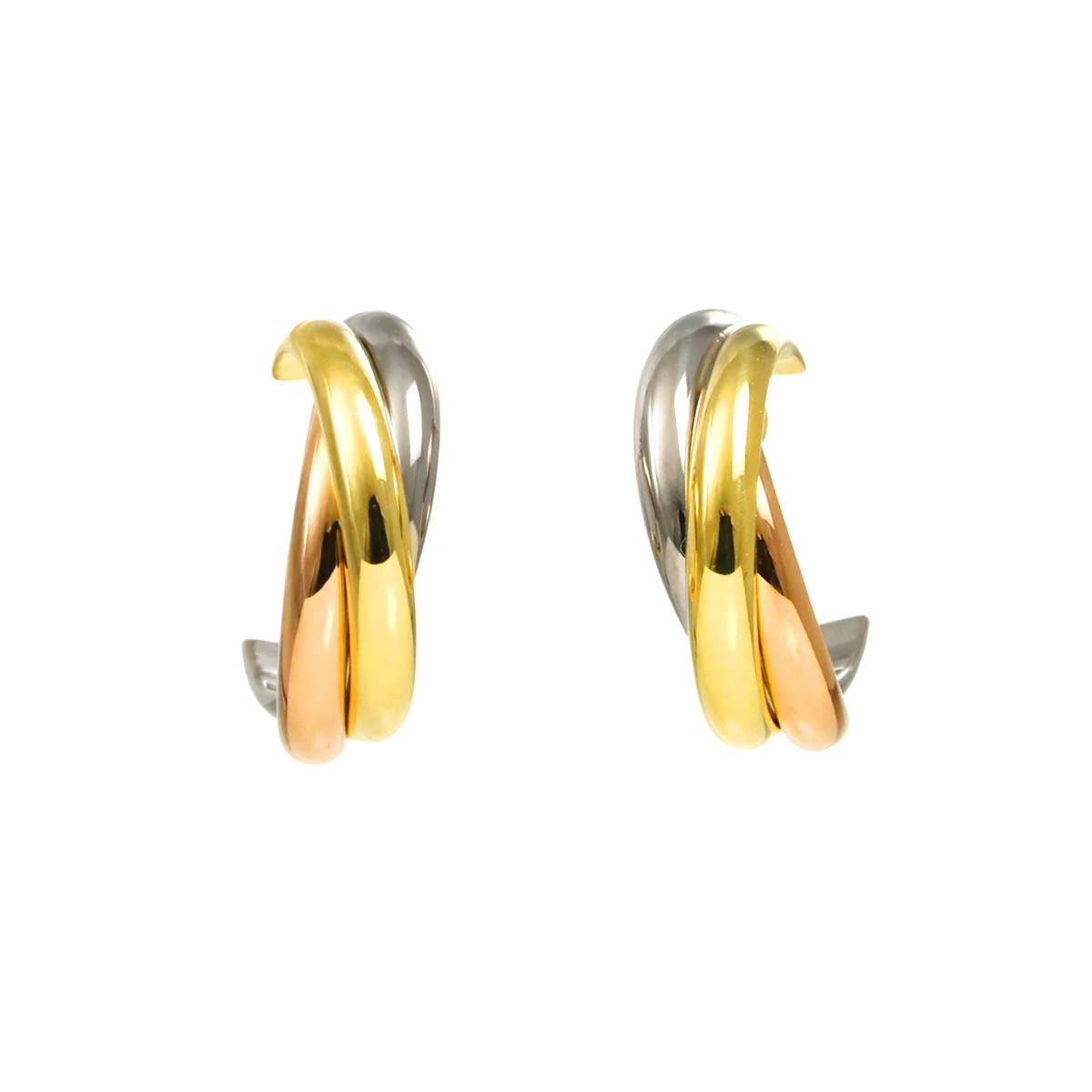 Trinity Earrings Pierced 18K YG WG PG 750