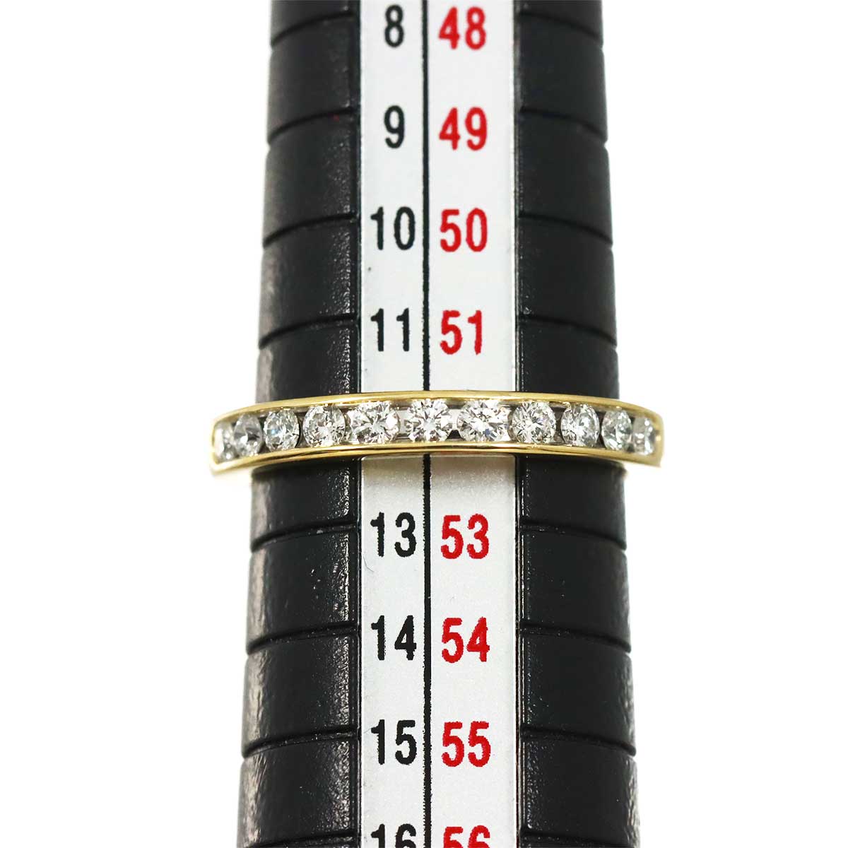 Half Diamond Ring 18K YG 750 size6(US)