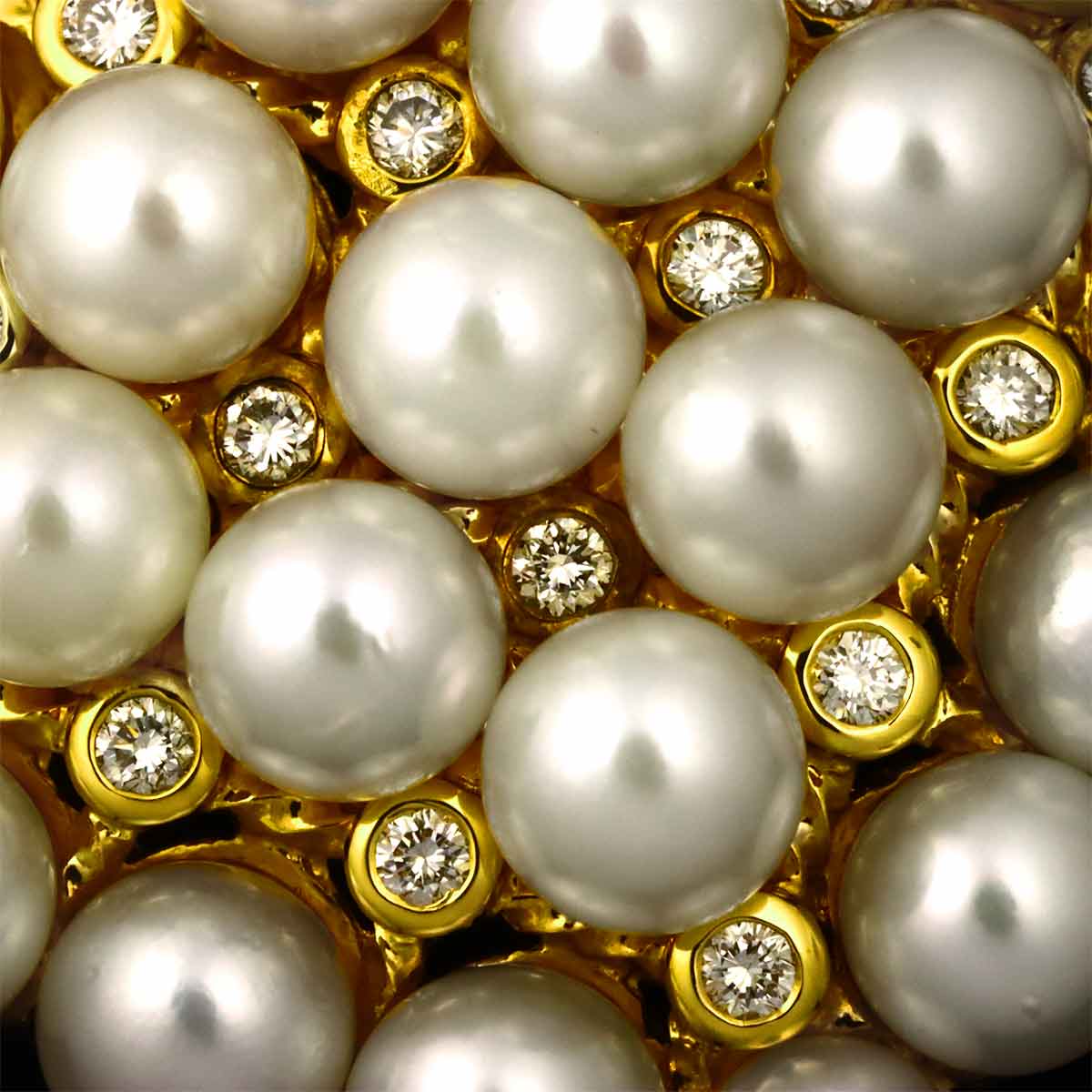 Akoya Pearl 4.9-4.0mm Diamond Necklace 18K YG 750