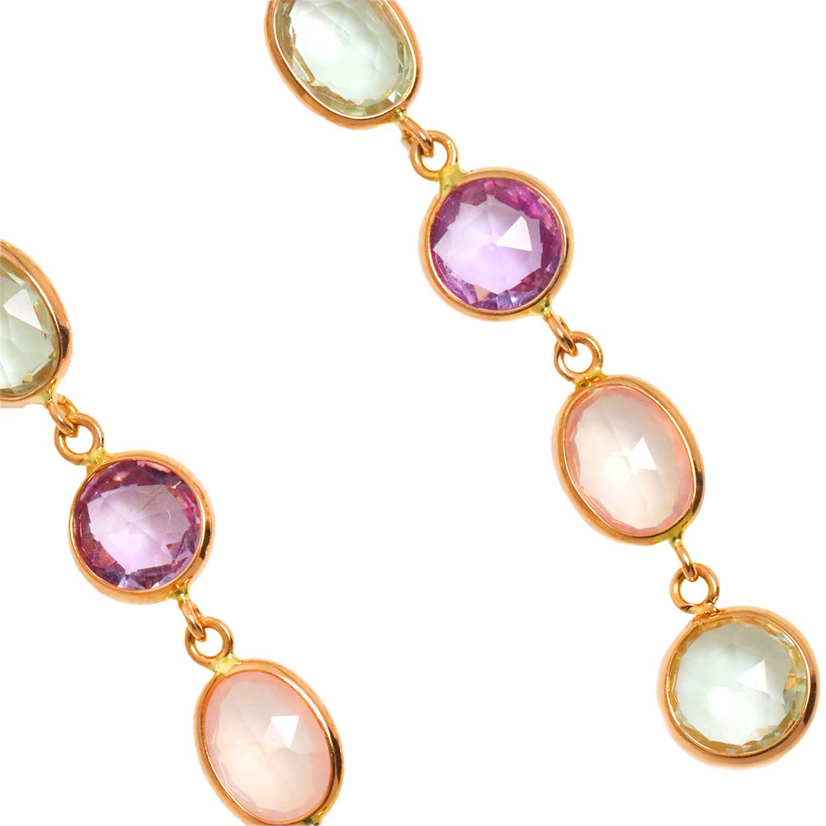 Quartz Diamond Earrings Pierced 18K PG Pink Gold 750