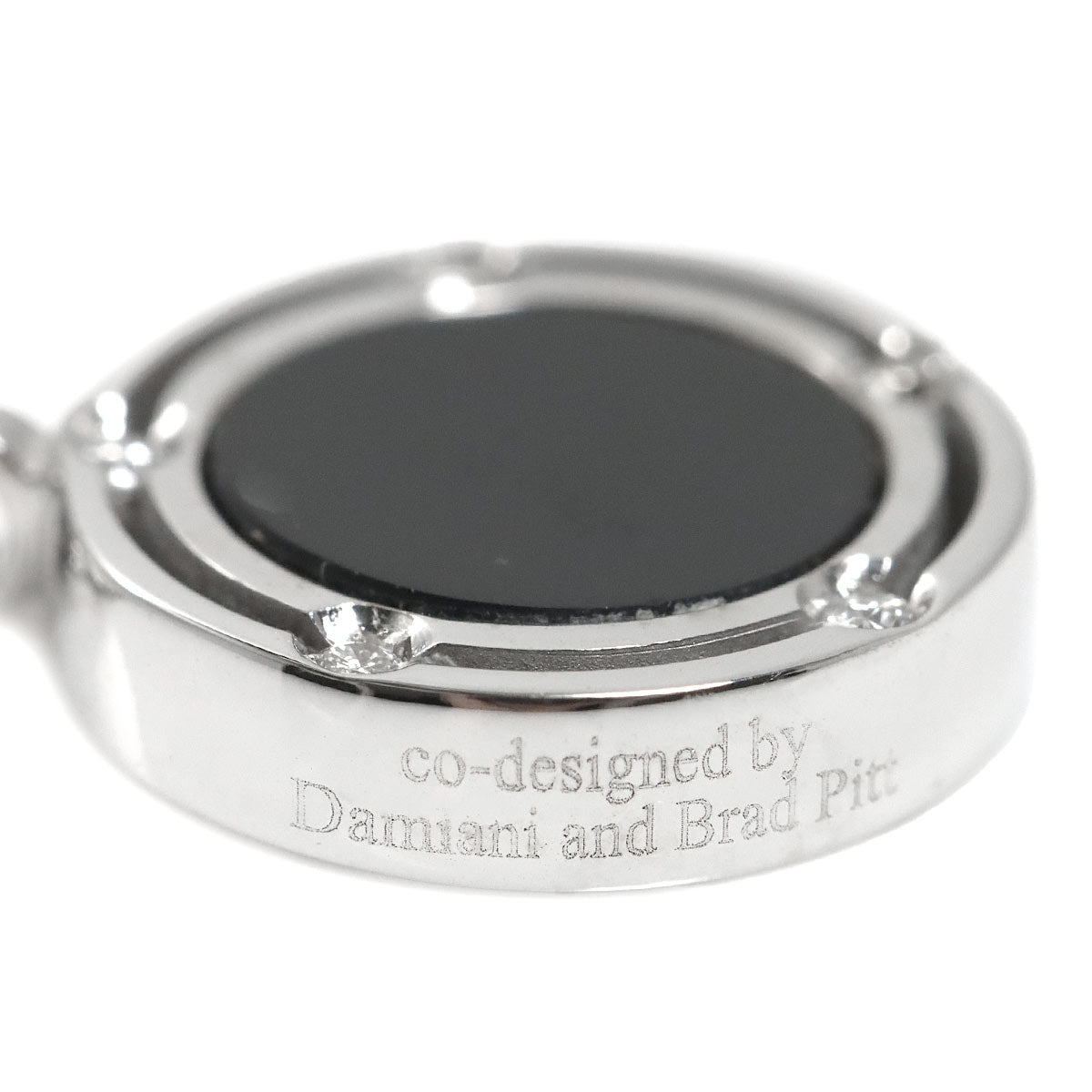 D-SIDE Onyx Diamond Necklace 18K White Gold 750