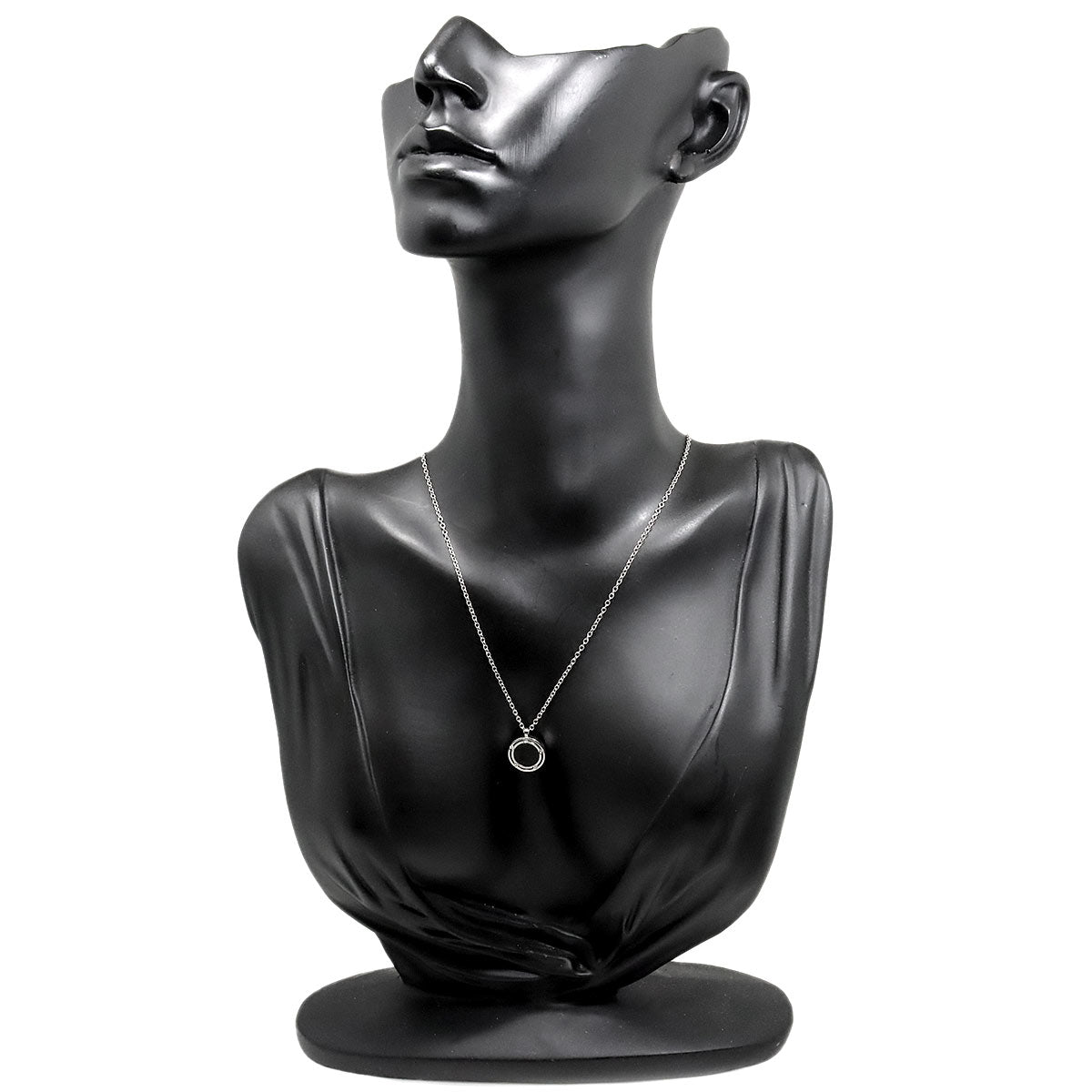 D-SIDE Onyx Diamond Necklace 18K White Gold 750