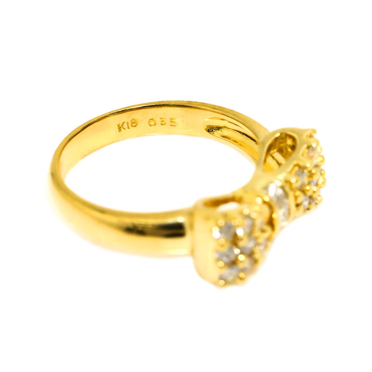 Diamond 0.35ct Ring 18K YG 750 size2.75-3(US)