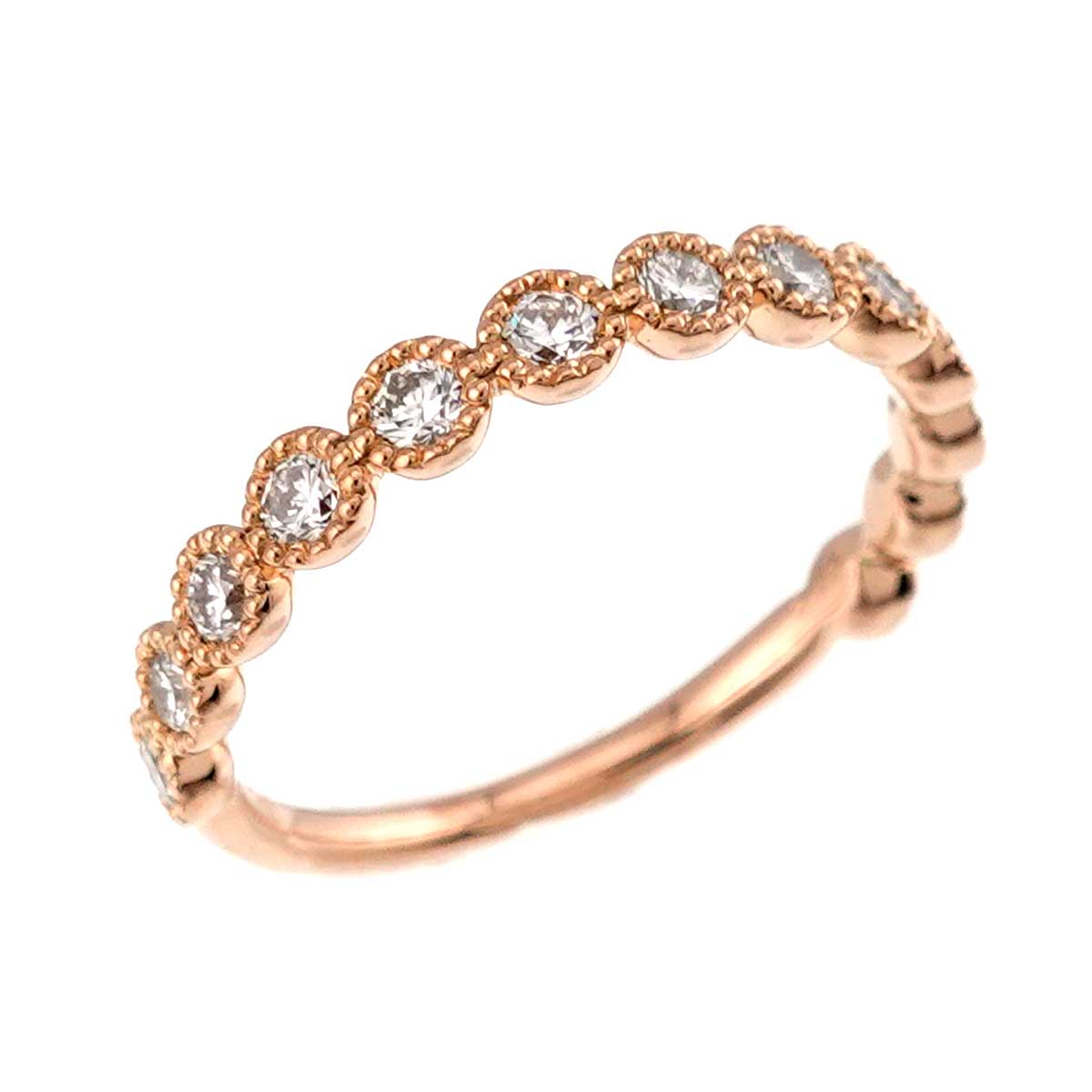 Diamond 0.42ct Ring 18K PG 750 Size5.25(US)