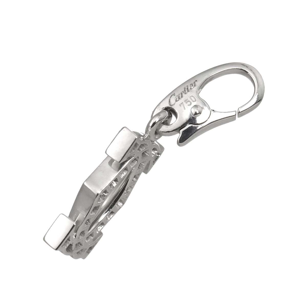 2C Diamond Charm Pendant Top 18K White Gold 750