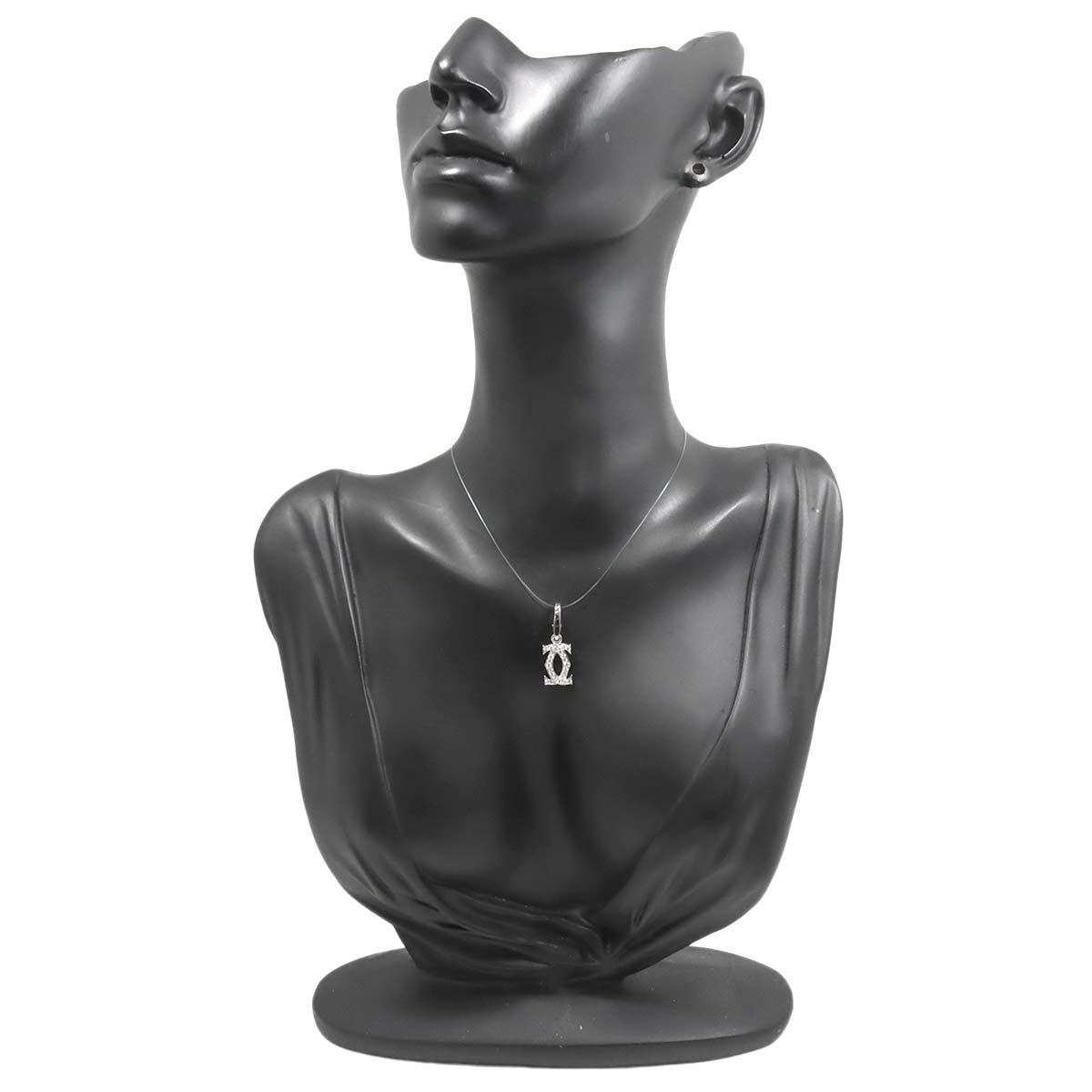 2C Diamond Charm Pendant Top 18K White Gold 750