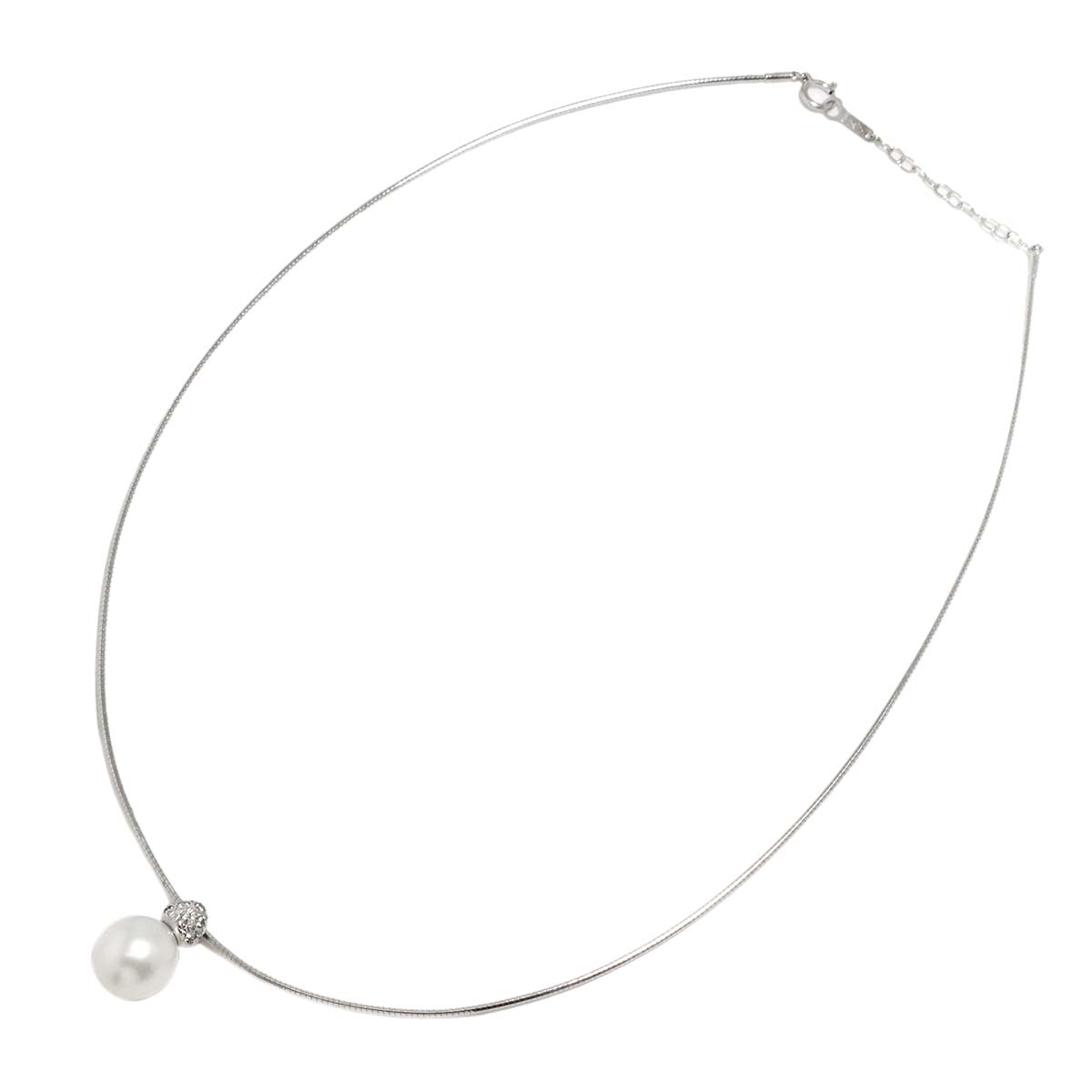 South Sea pearl 10.4mm Diamond 0.05ct Necklace 18K WG 750