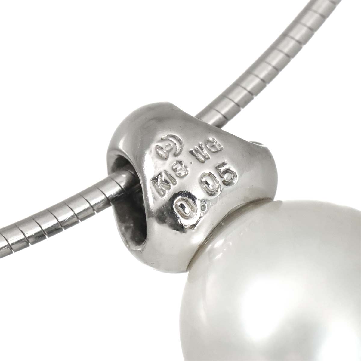 South Sea pearl 10.4mm Diamond 0.05ct Necklace 18K WG 750