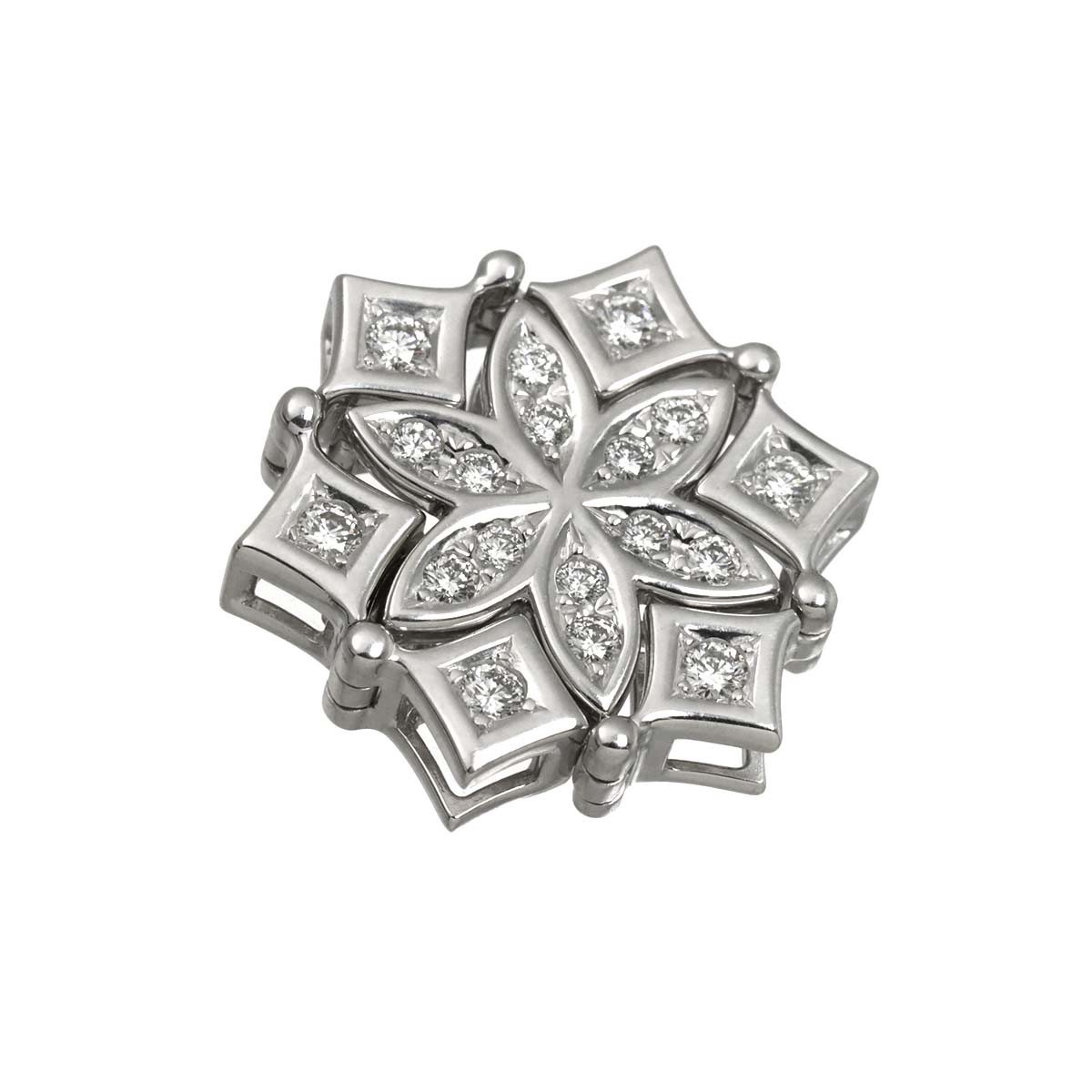 Diamond 0.37ct Pendant Top 18K White Gold 750