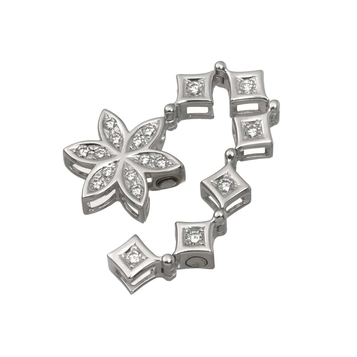 Diamond 0.37ct Pendant Top 18K White Gold 750