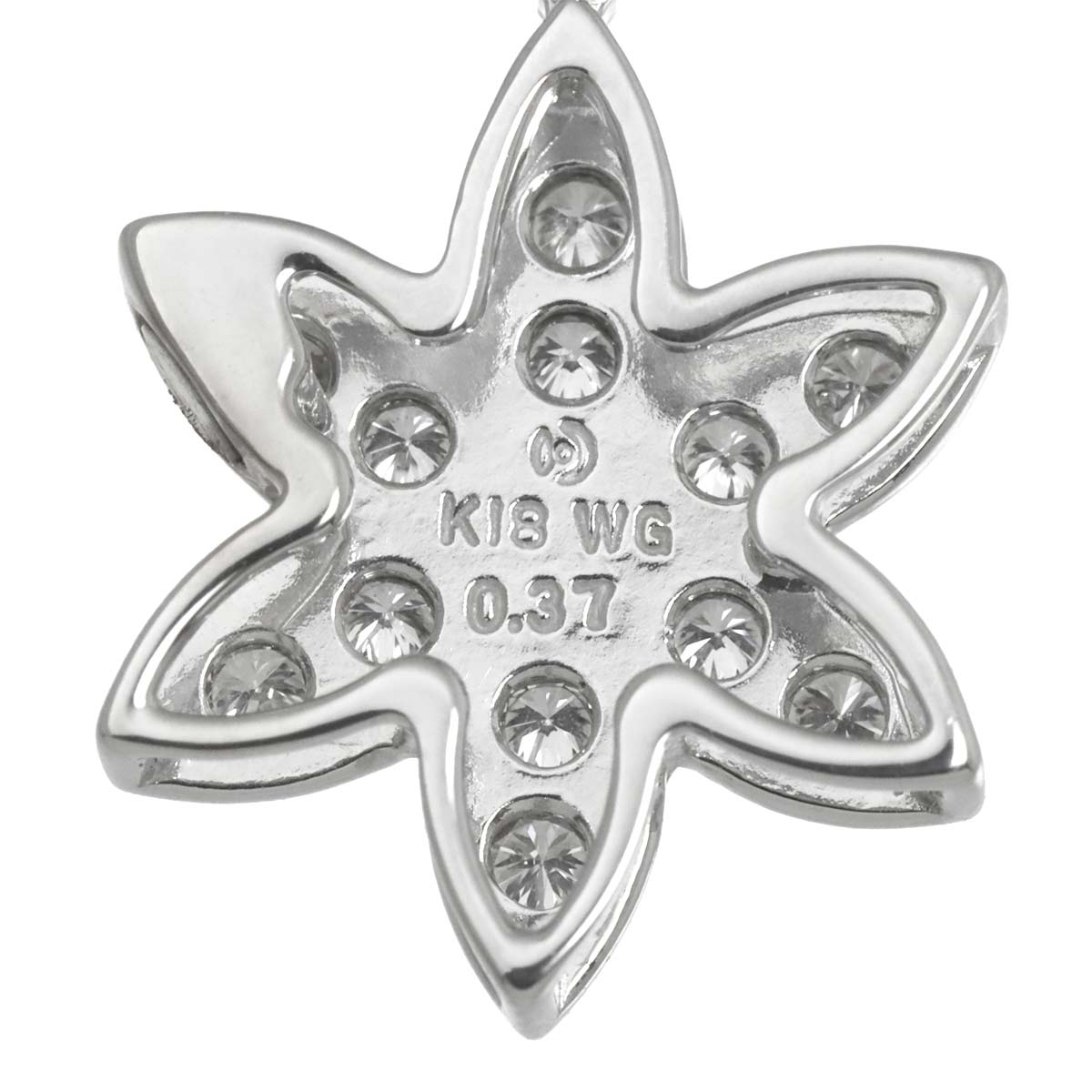 Diamond 0.37ct Pendant Top 18K White Gold 750