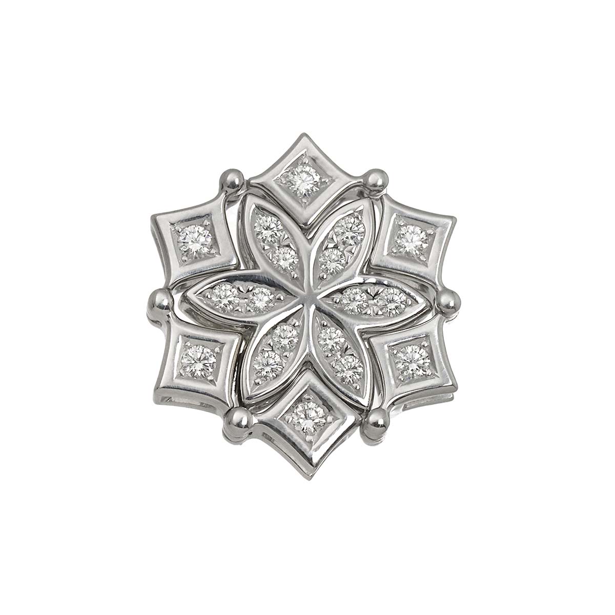 Diamond 0.37ct Pendant Top 18K White Gold 750