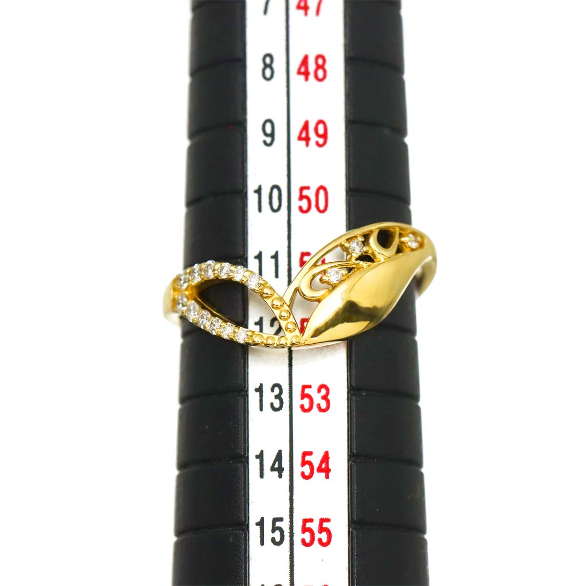 Diamond 0.10ct Ring 18K YG Yellow Gold 750 size5.5-5.75(US)