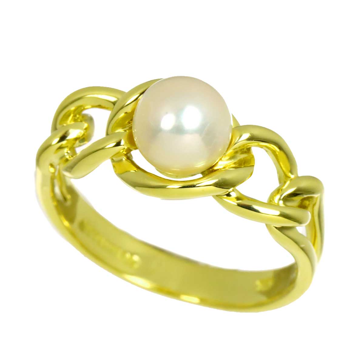 Akoya Pearl Ring 18K YG 750 Size5.5-5.75(US)