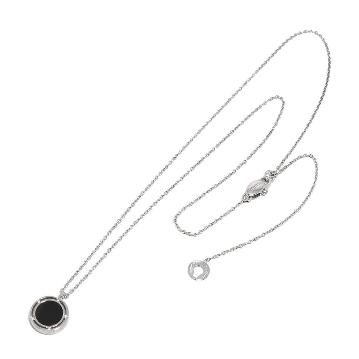 D-SIDE Onyx Diamond Necklace 18K White Gold 750
