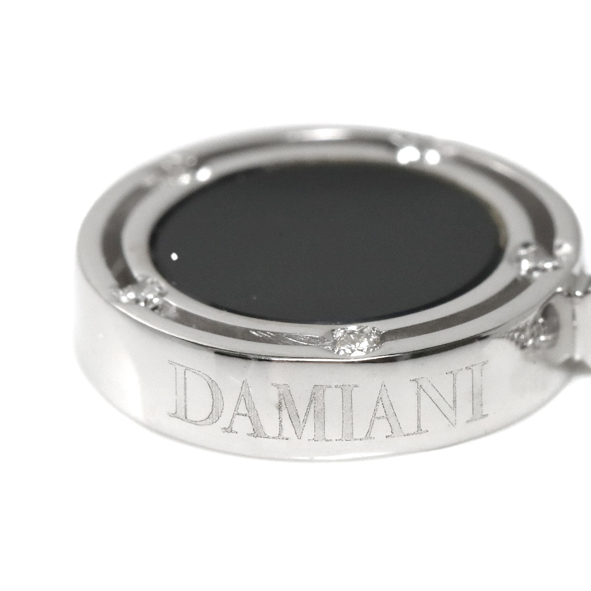 D-SIDE Onyx Diamond Necklace 18K White Gold 750