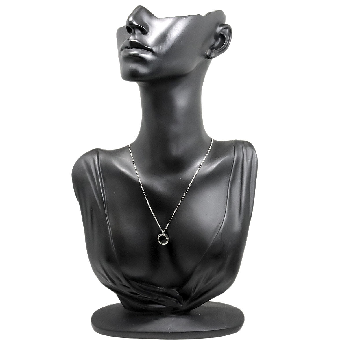 D-SIDE Onyx Diamond Necklace 18K White Gold 750