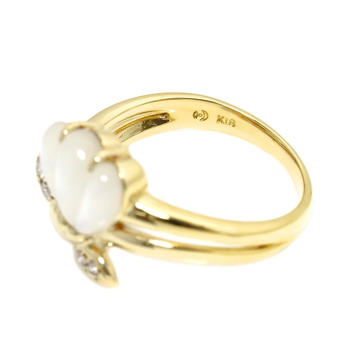 MOP Diamond 0.04ct Ring 18K YG size6-6.25(US)