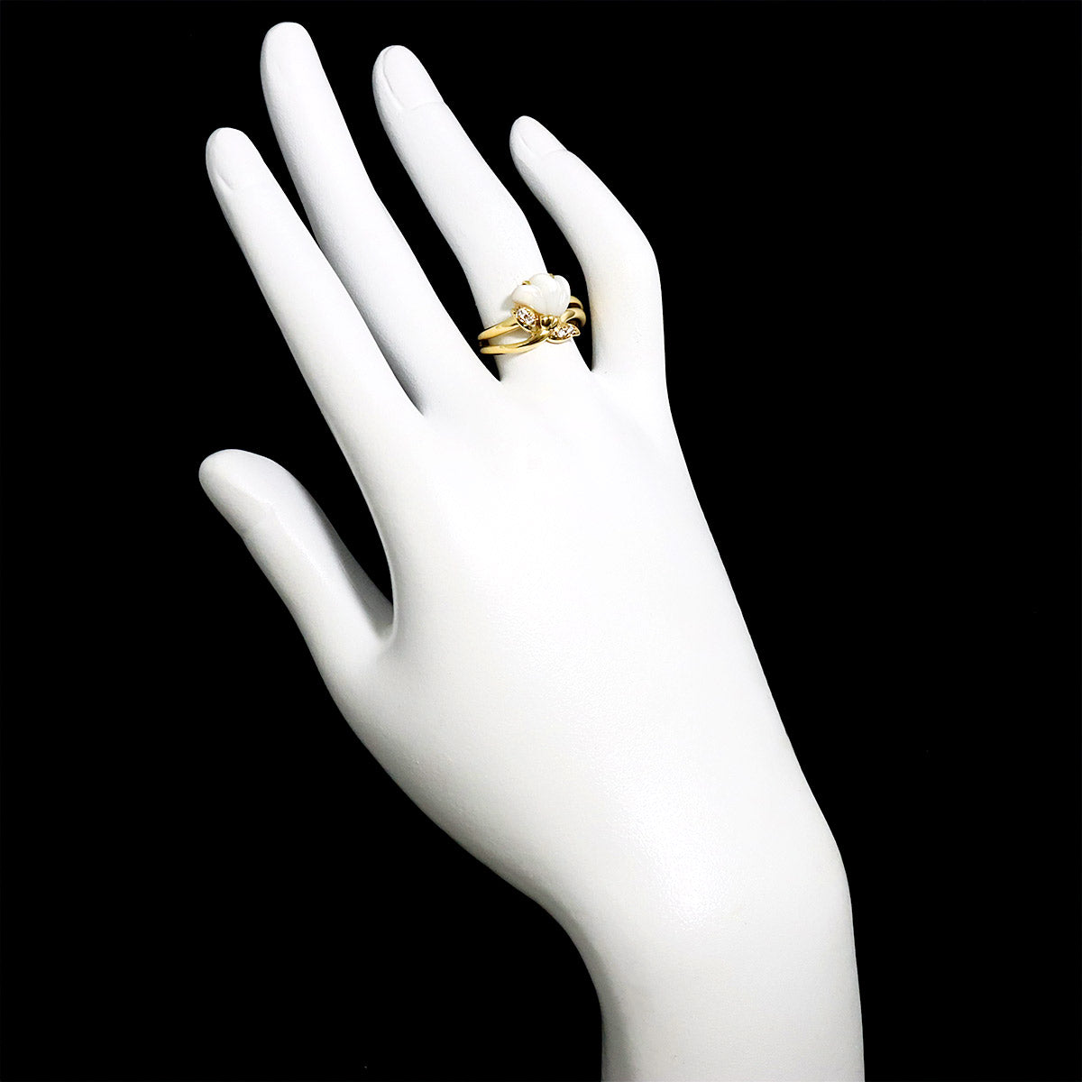 MOP Diamond 0.04ct Ring 18K YG size6-6.25(US)