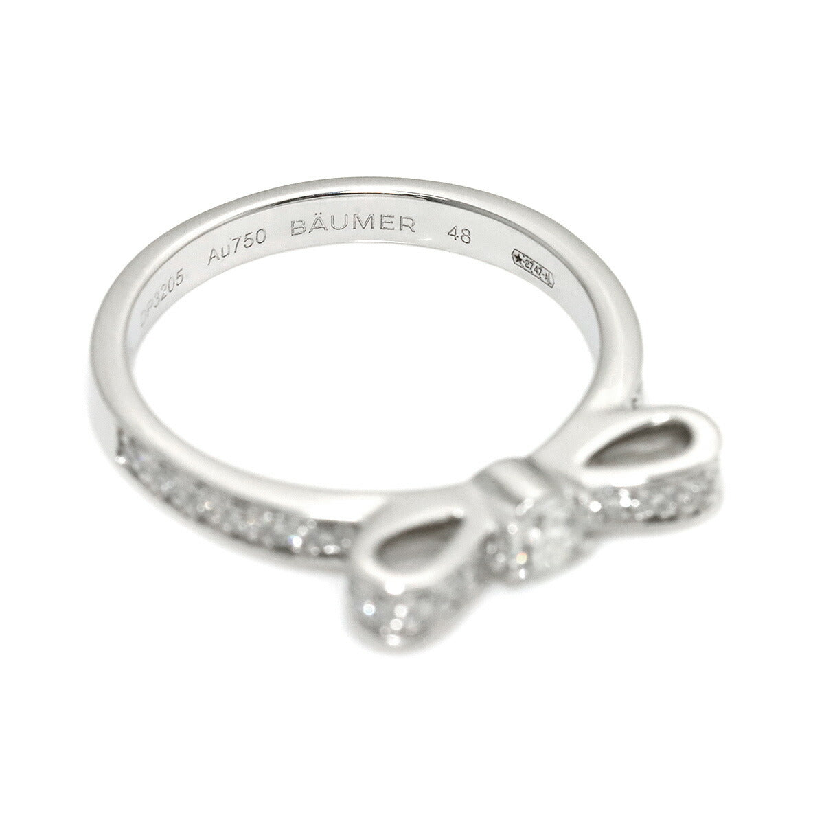 Ruban Diamond SM Ring 18K White Gold 750 Size48 4.5(US)