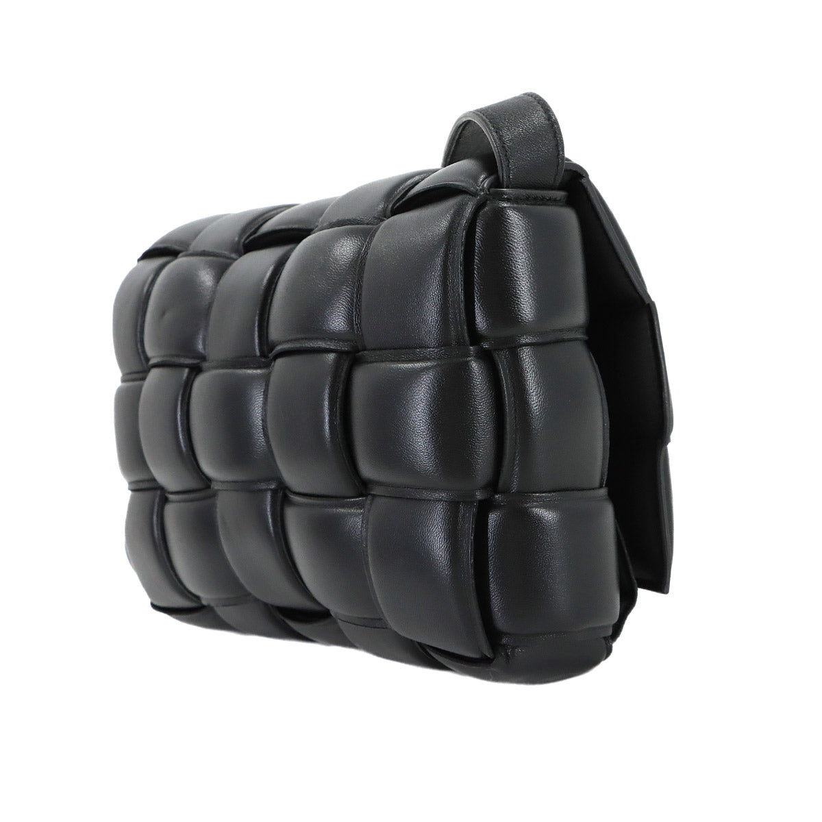 Intrecciato Padded Cassette Shoulder Bag Black 591970