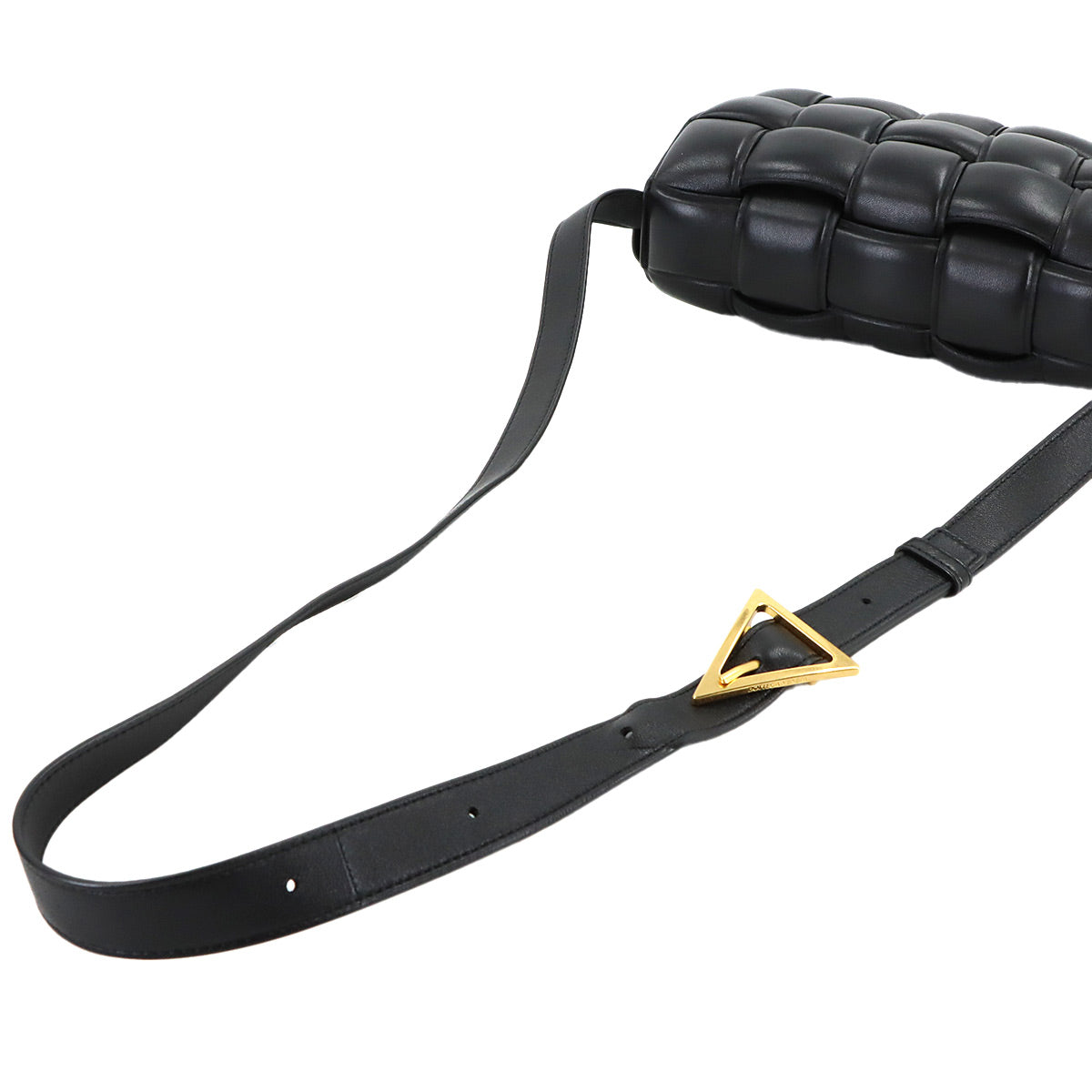 Intrecciato Padded Cassette Shoulder Bag Black 591970