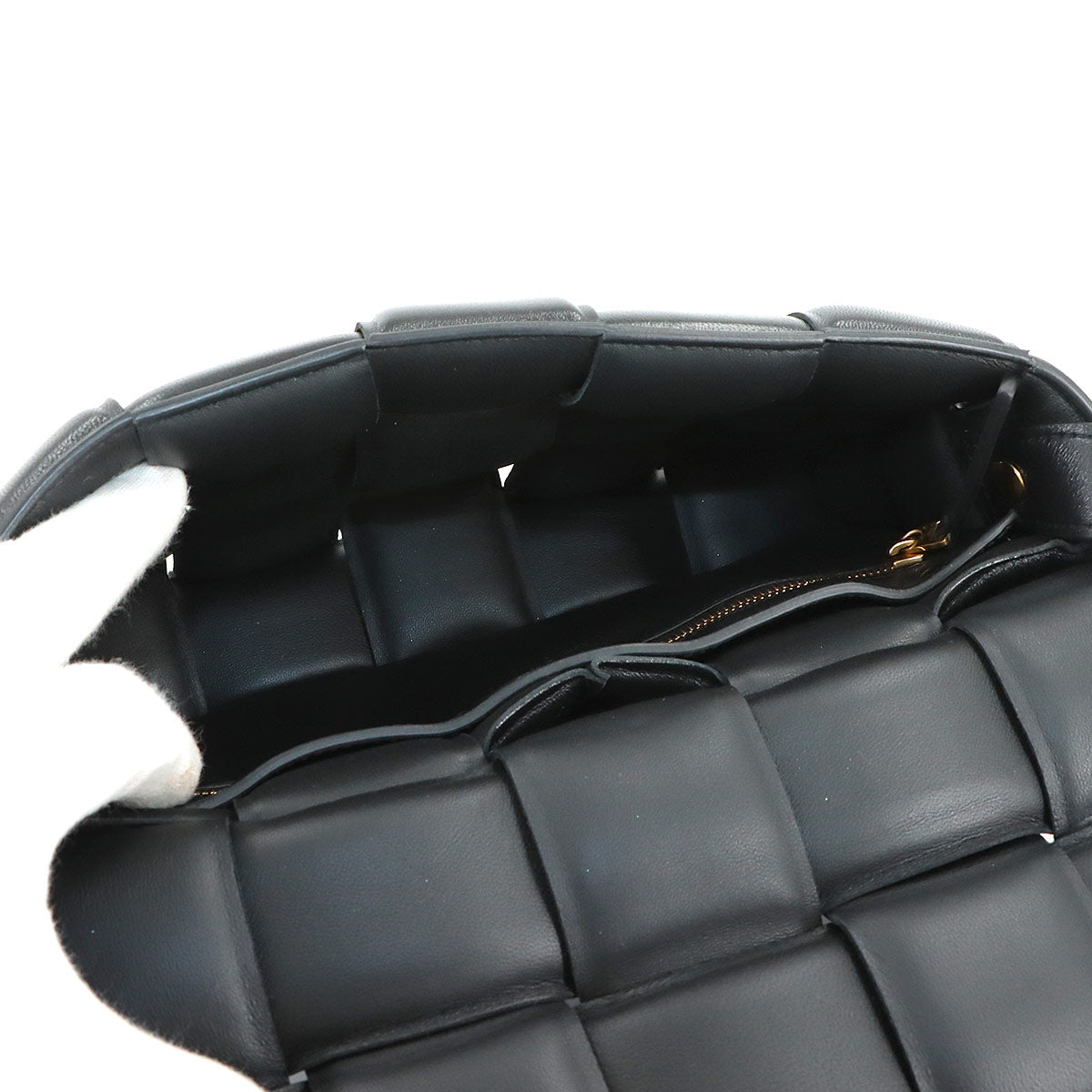 Intrecciato Padded Cassette Shoulder Bag Black 591970
