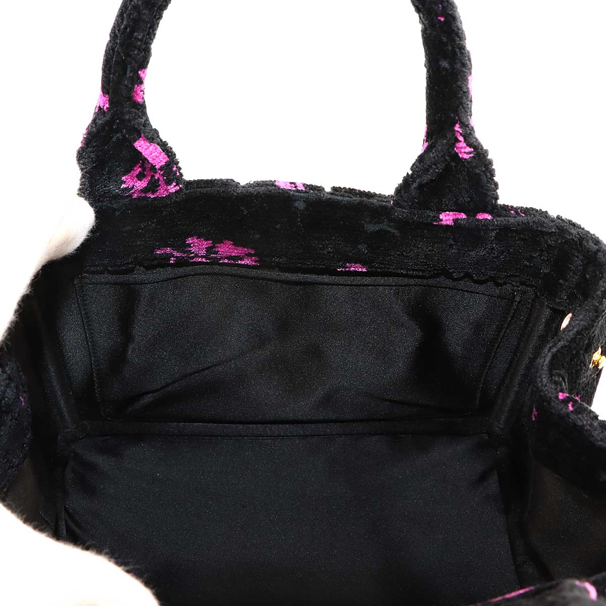 Canapa Mini Hand Shoulder Bag Velour Leather Nero Pink 1BA038