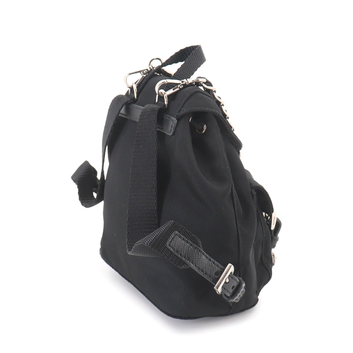 Mini Chain Shoulder Bag Nylon Leather Black BZ0029 Backpack