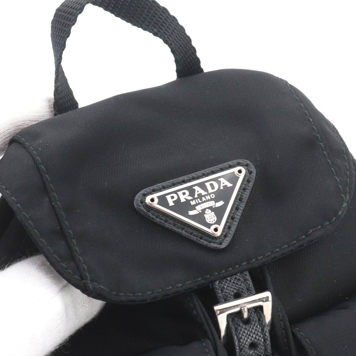 Mini Chain Shoulder Bag Nylon Leather Black BZ0029 Backpack