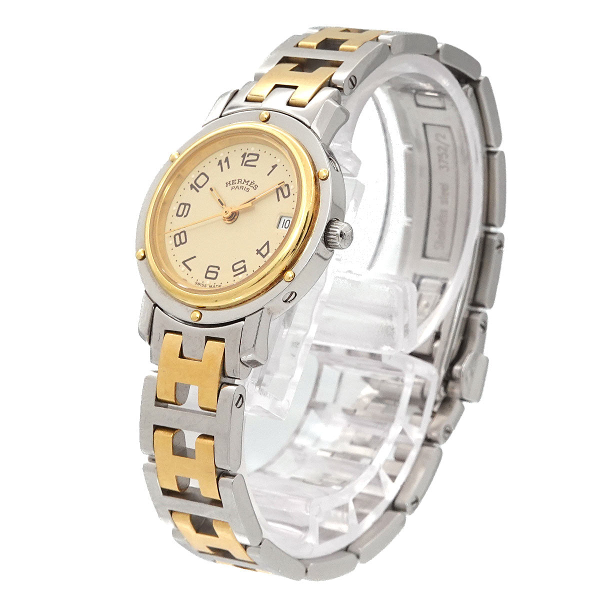 Clipper Two Tone CL4 220 Quartz Date cream Dial Ladies Watch