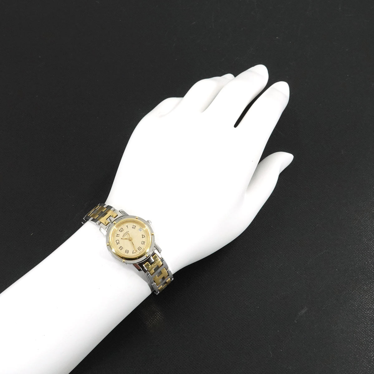 Clipper Two Tone CL4 220 Quartz Date cream Dial Ladies Watch