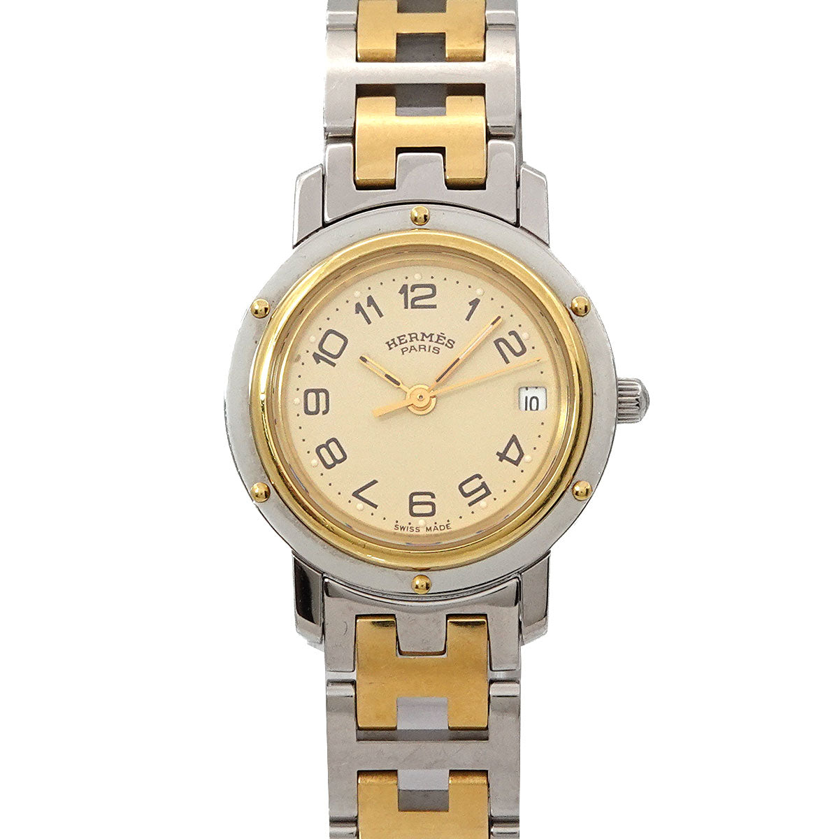 Clipper Two Tone CL4 220 Quartz Date cream Dial Ladies Watch