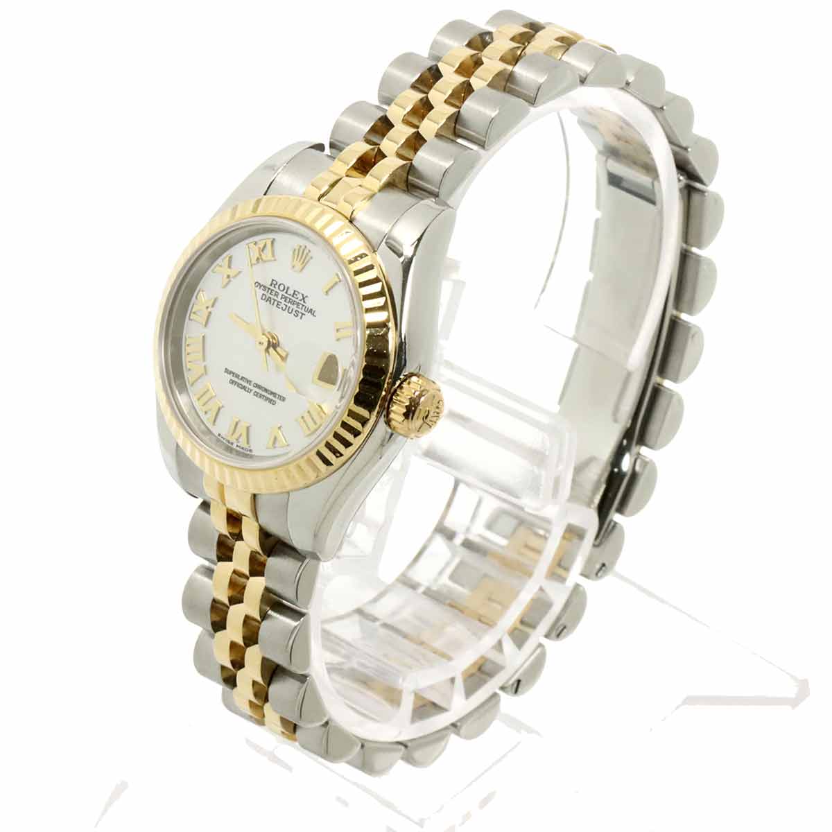 Datejust 179173NR Serial F 750 YG White Shell Dial Ladies Watch