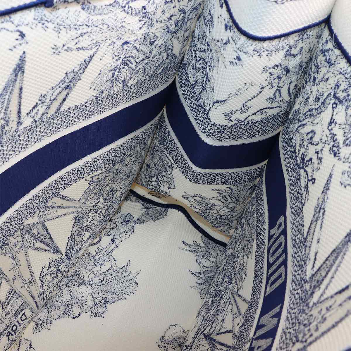 Reve d Infini Book Tote Large Bag Canvas Blue White