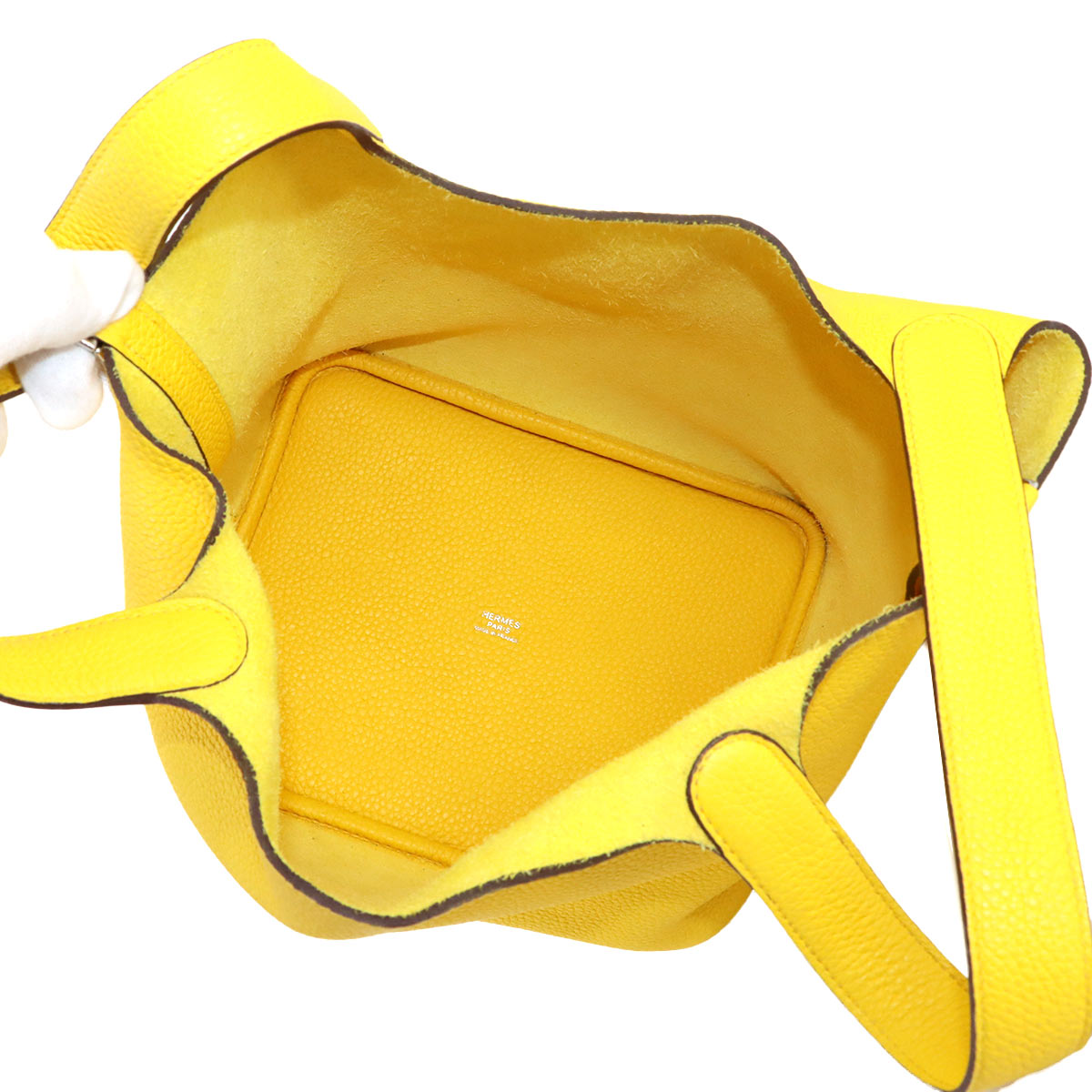 Picotin Lock MM Hand Bag Taurillon Clemence Jaune de Naples
