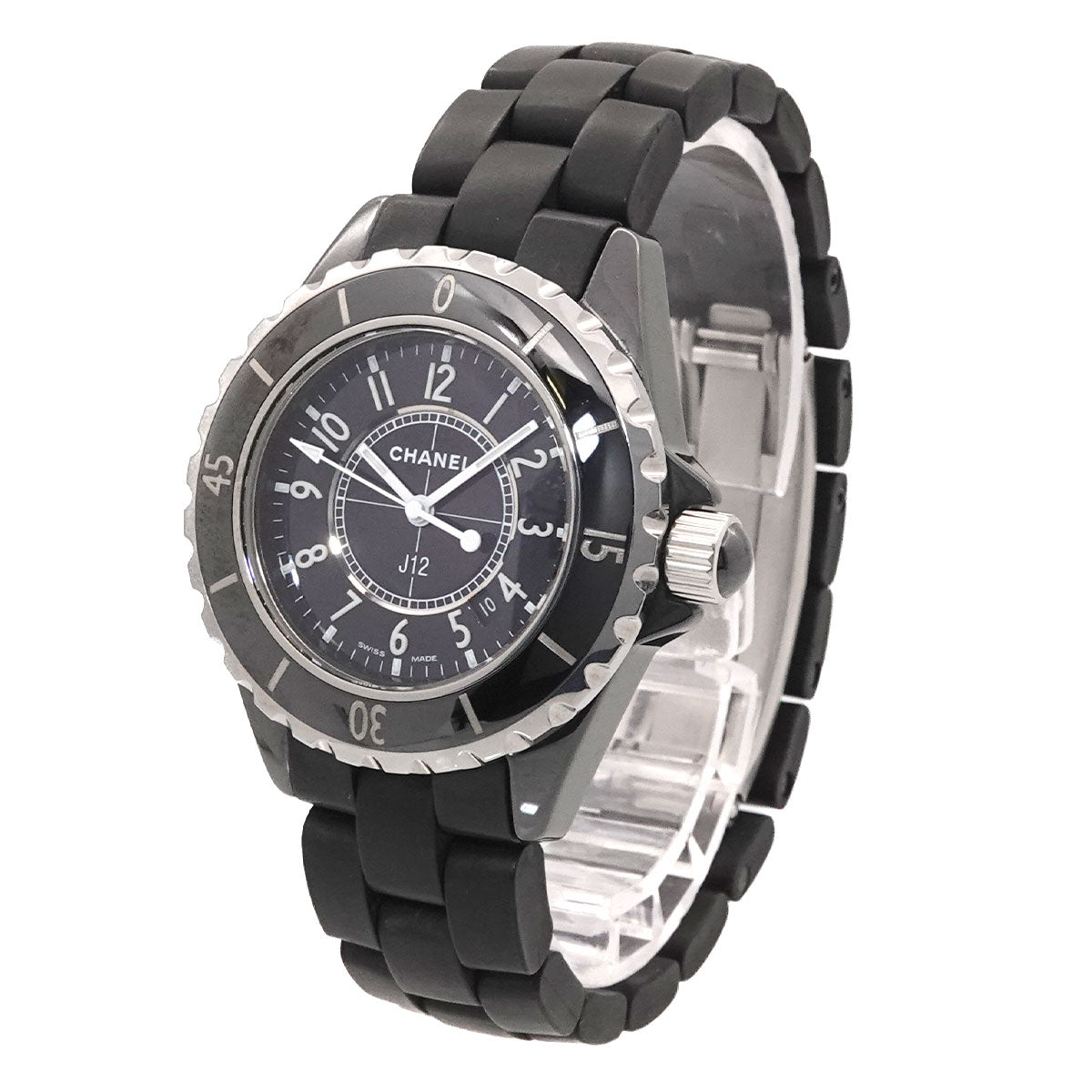 J12 33mm H0681 Ceramic Date Quartz Black Dial Ladies Watch