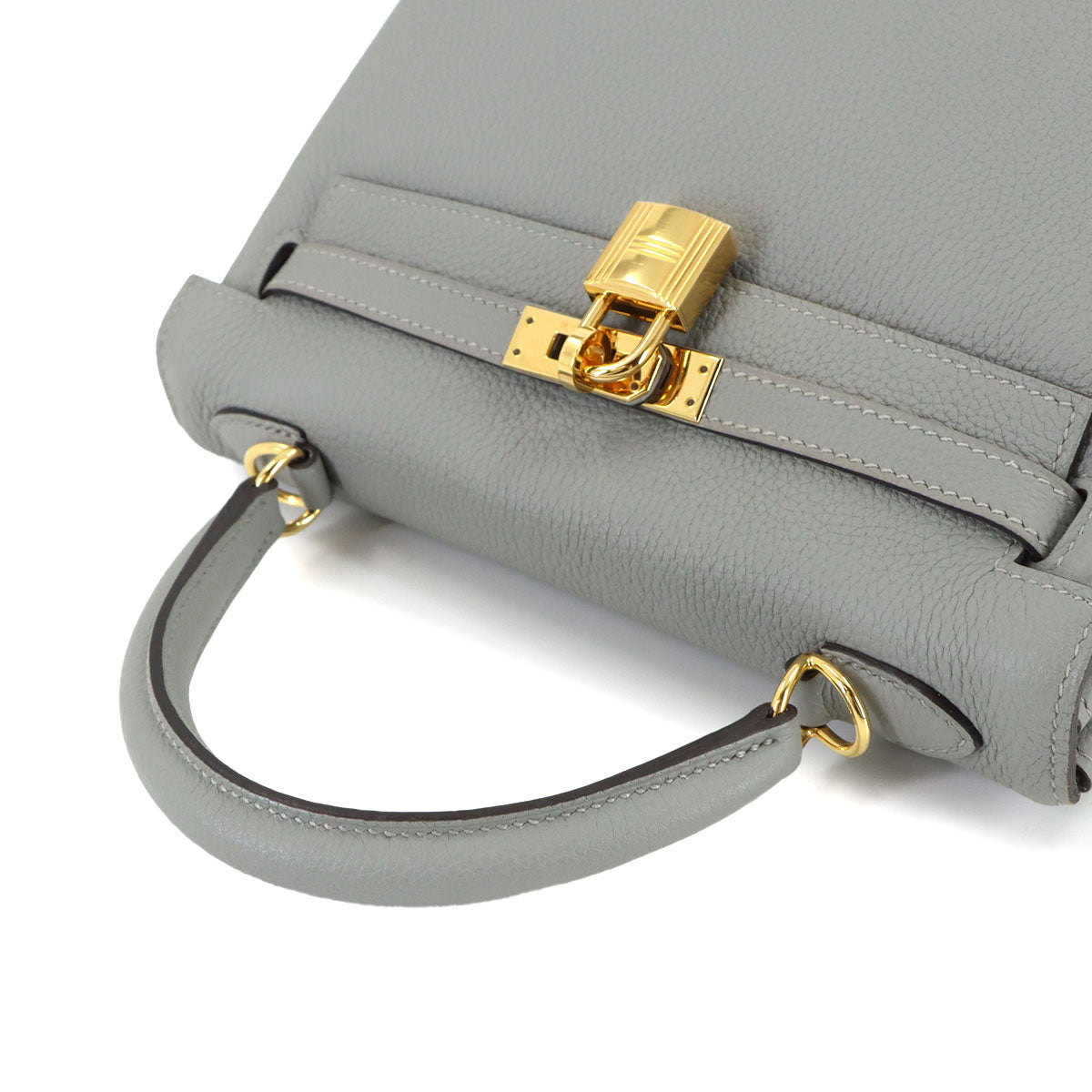 Kelly 25 2way Hand Shoulder Bag Togo Gris Mouette