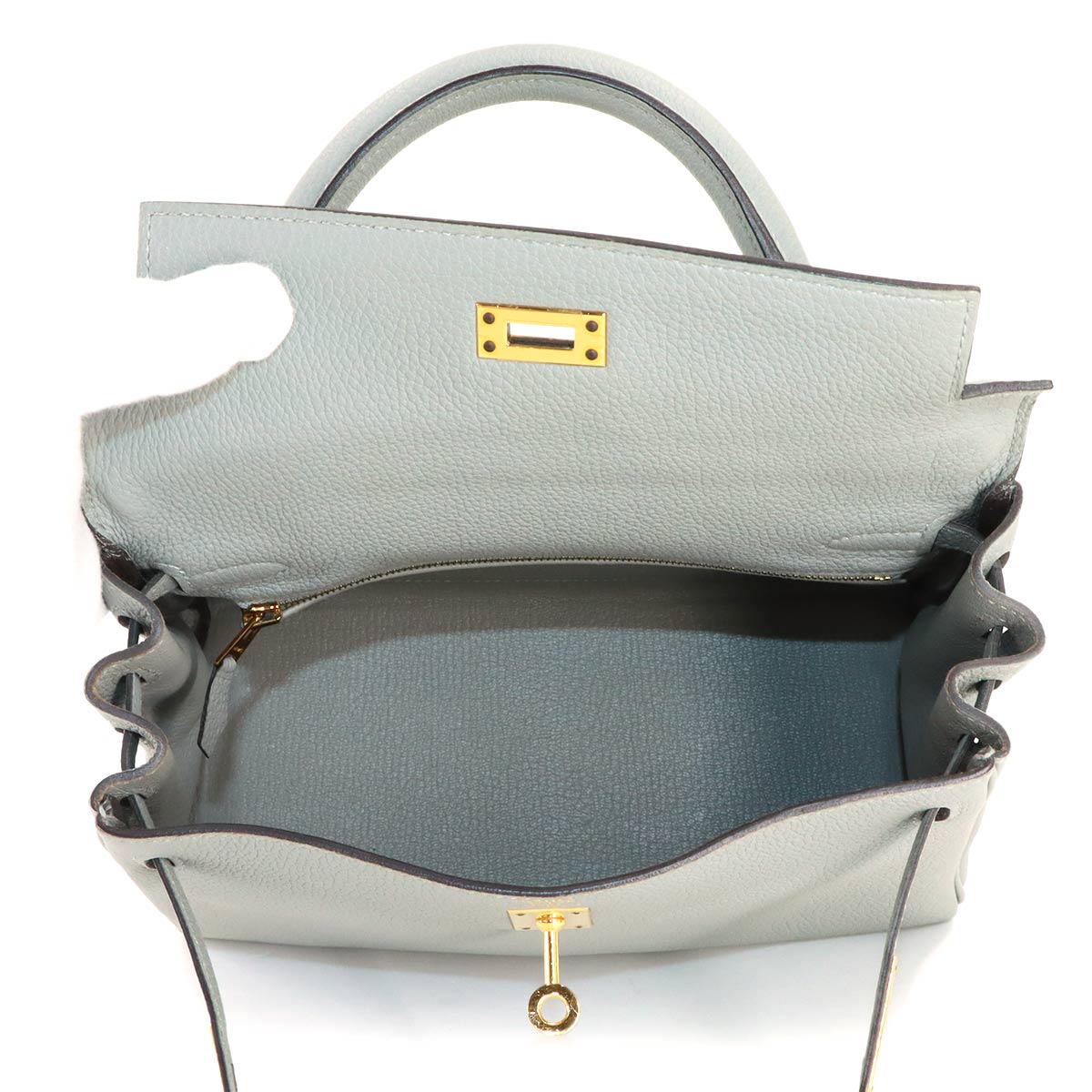 Kelly 25 2way Hand Shoulder Bag Togo Gris Mouette