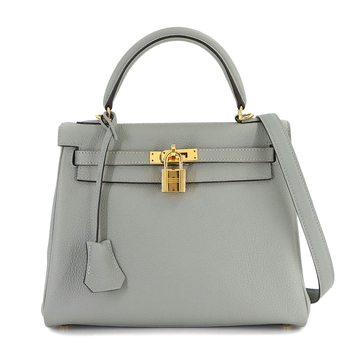 Kelly 25 2way Hand Shoulder Bag Togo Gris Mouette