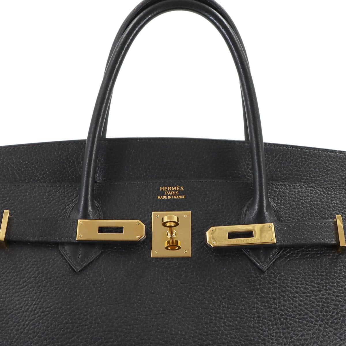 Birkin 40 Ardennes Black Hand Bag Purse