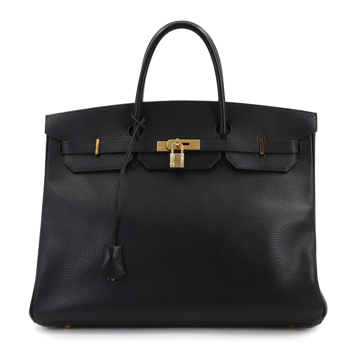 Birkin 40 Ardennes Black Hand Bag Purse