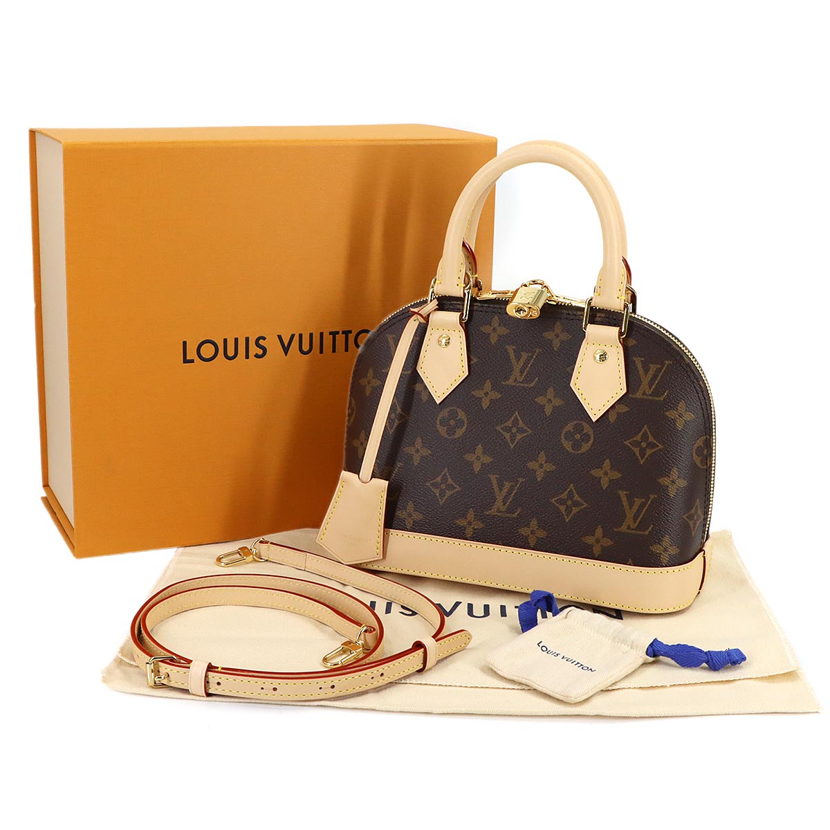 Monogram Alma BB Hand Shoulder Bag Leather Brown M46990