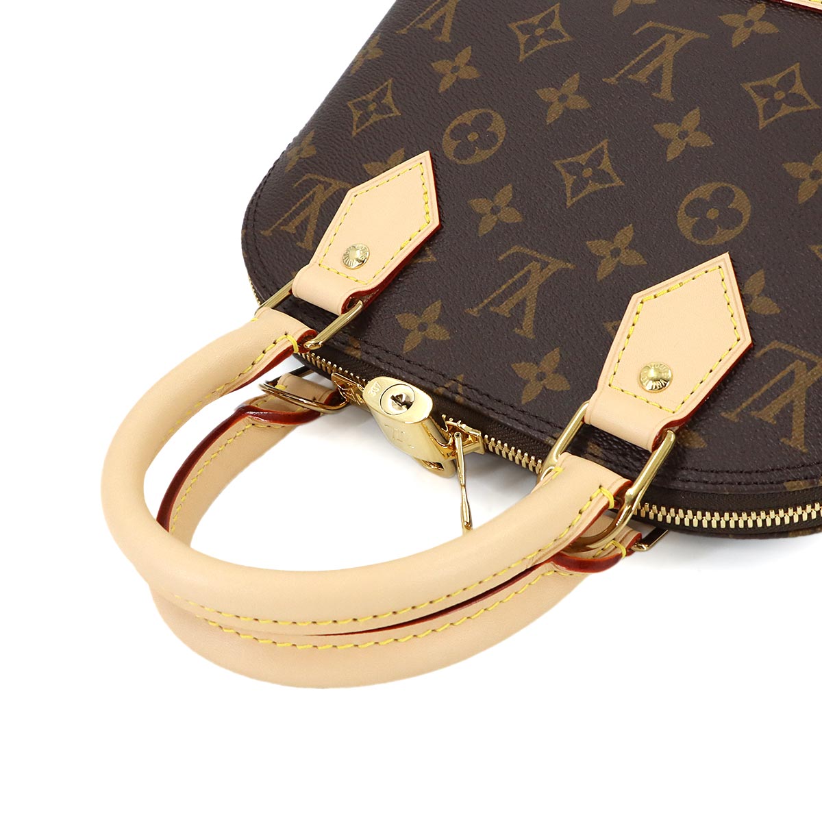Monogram Alma BB Hand Shoulder Bag Leather Brown M46990