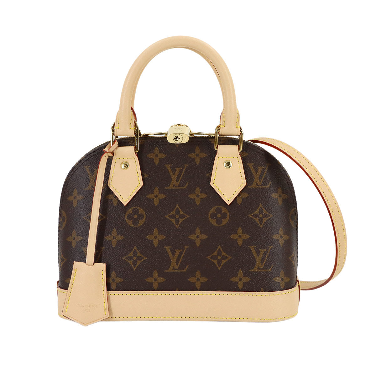 Monogram Alma BB Hand Shoulder Bag Leather Brown M46990