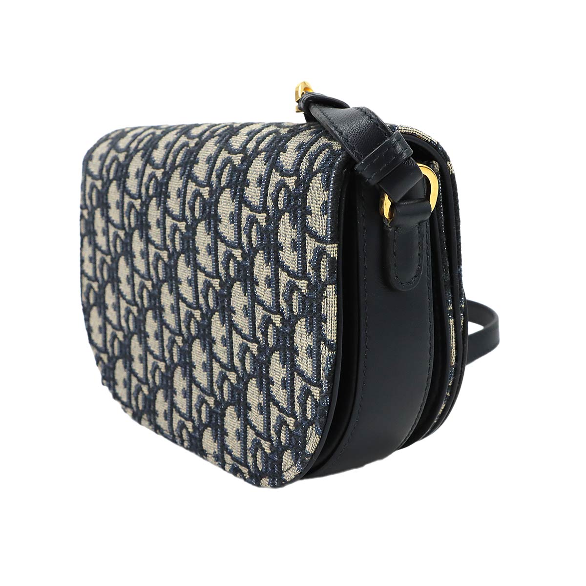 Oblique CD Signature Chain Shoulder Bag Canvas Navy
