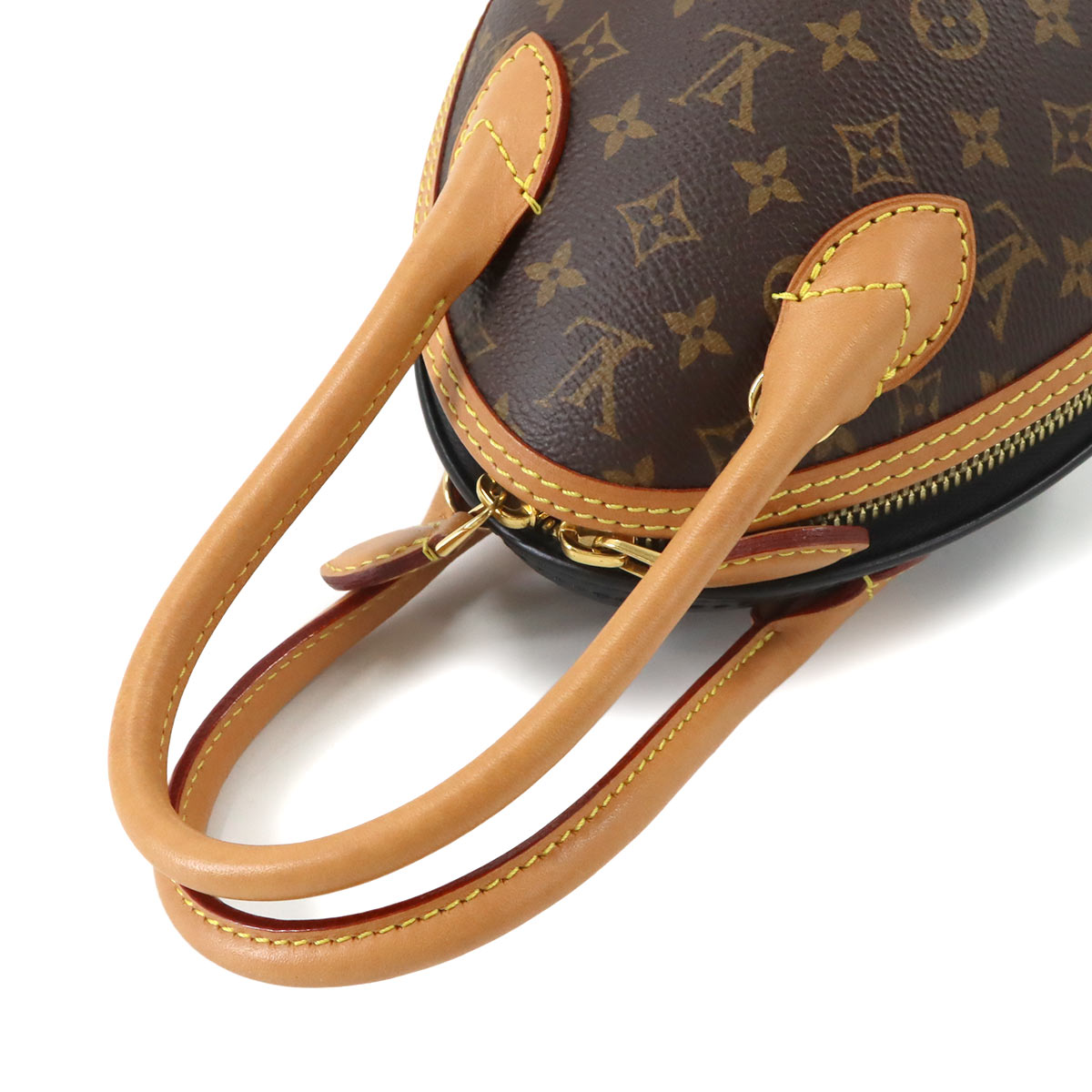 Monogram LV Egg Hand Shoulder Bag Leather Black M44587