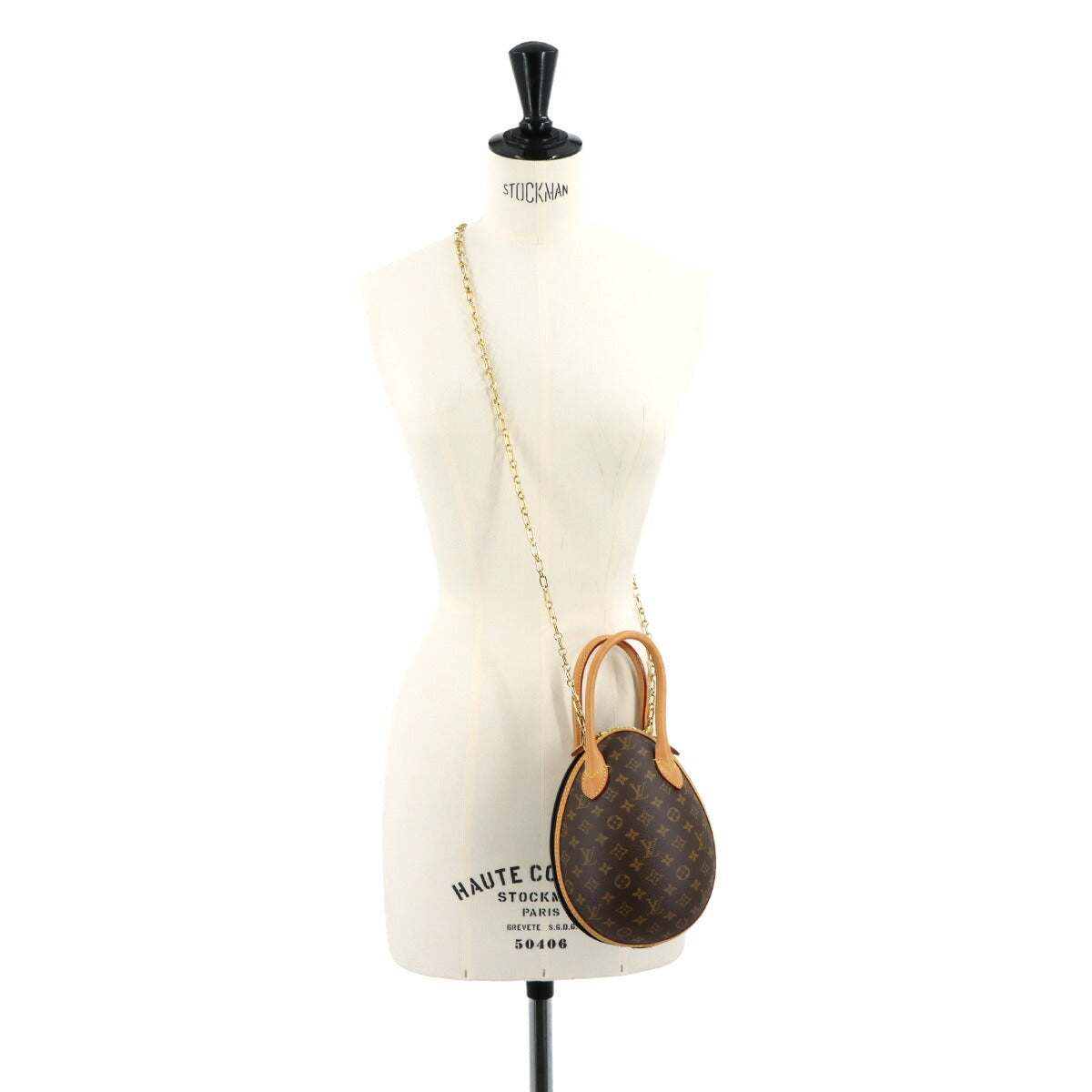 Monogram LV Egg Hand Shoulder Bag Leather Black M44587