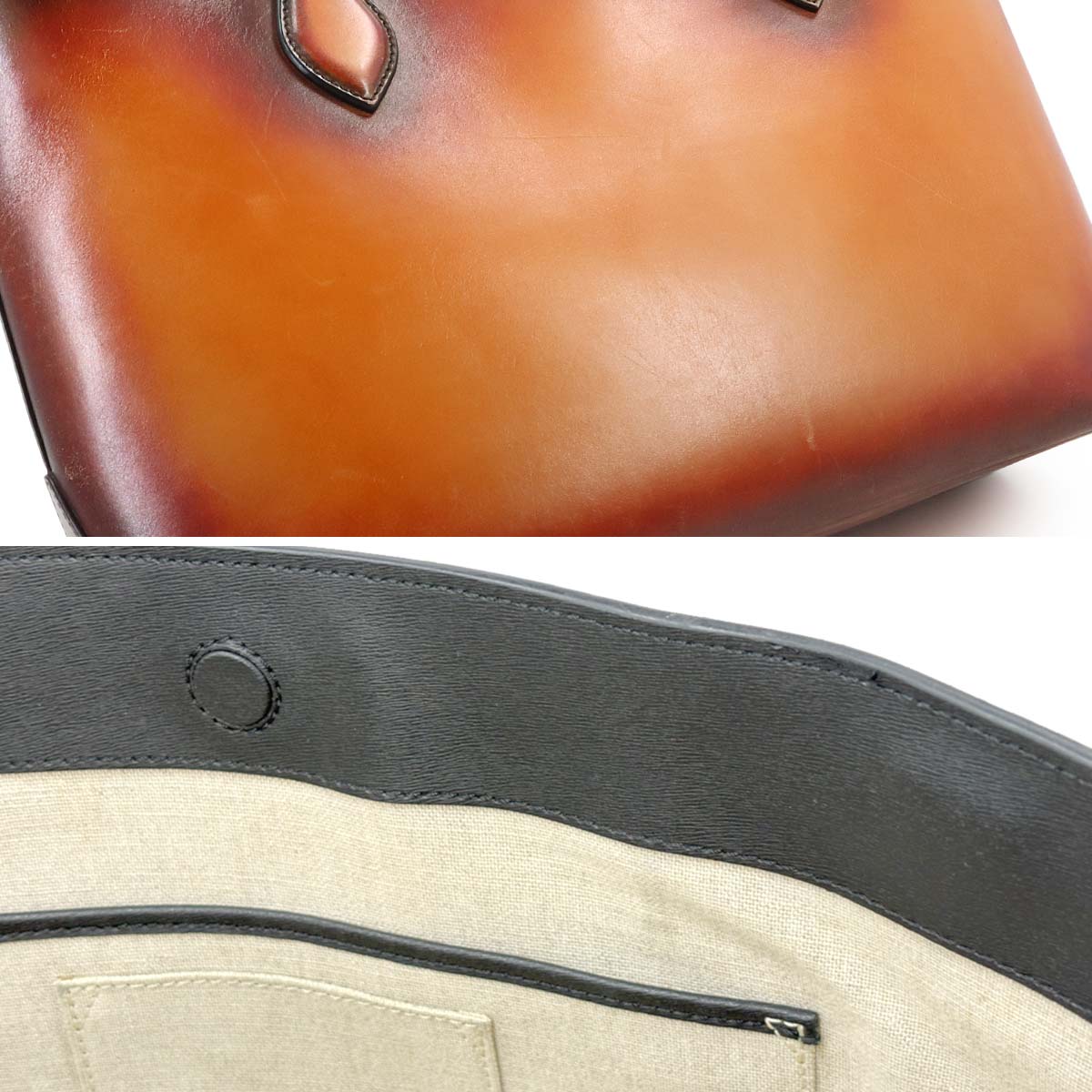 Calligraphy Toujours Tote Bag Venezia Leather Brown Purse