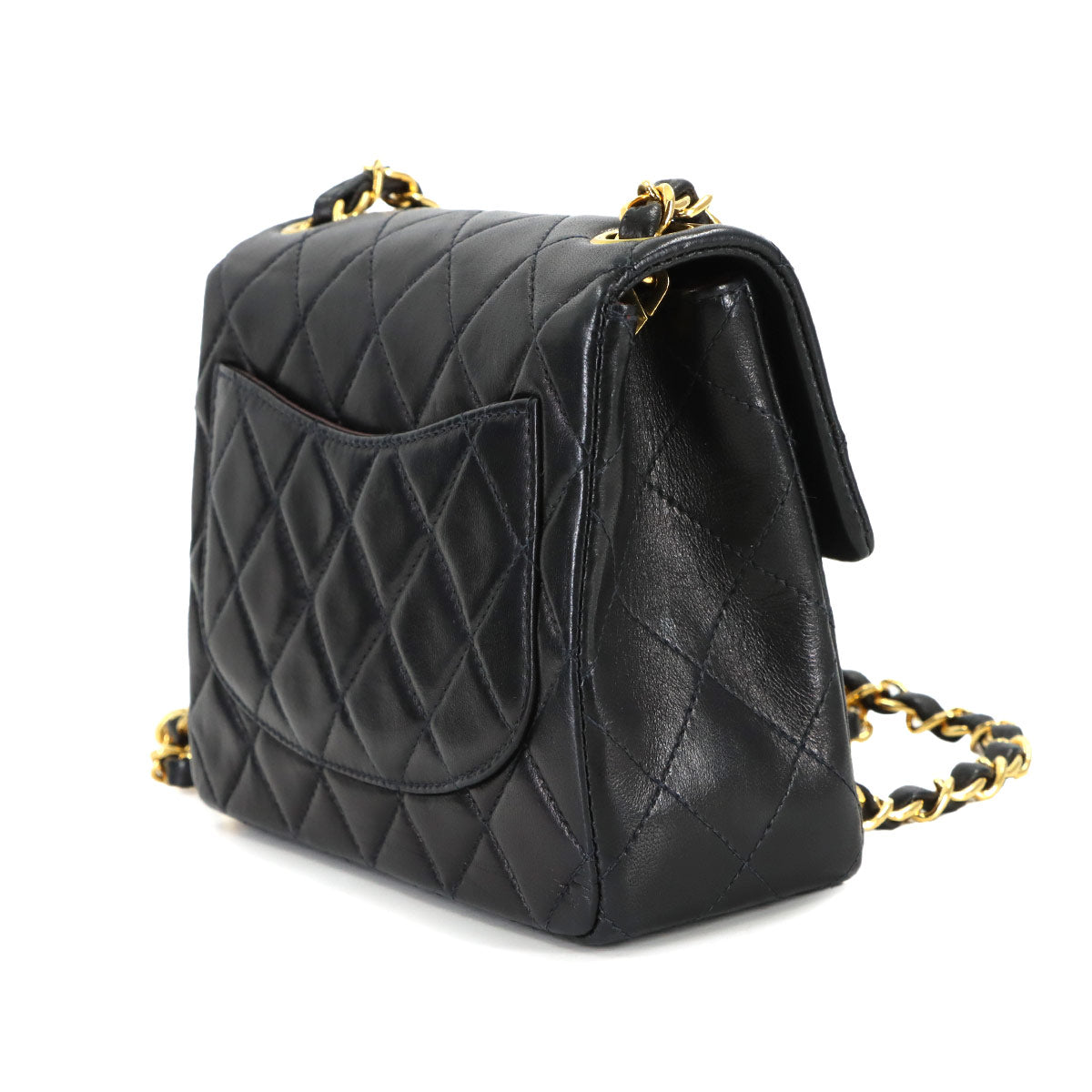 Mini Matelasse Chain Shoulder Bag Leather Black A01115 Purse